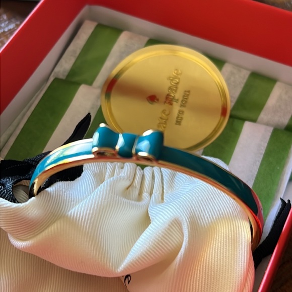 Kate spade bow bangle bracelet blue with gift box - Picture 6 of 10